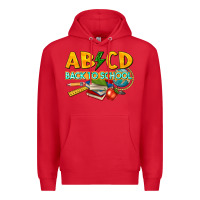 Red abcd back to school Premium Hoodie - texasbilliewilder