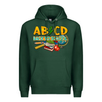 Sports Green abcd back to school Premium Hoodie - texasbilliewilder
