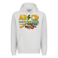 Dove Grey abcd back to school Premium Hoodie - texasbilliewilder