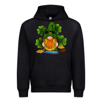 Black st patricks day gnomes shamrock gold horseshoes rainbow Urban Hoodie - RanaPortraitStore