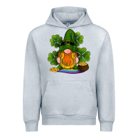 Heather Grey st patricks day gnomes shamrock gold horseshoes rainbow Urban Hoodie - RanaPortraitStore