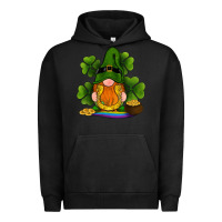 Pigment Black st patricks day gnomes shamrock gold horseshoes rainbow Urban Hoodie - RanaPortraitStore