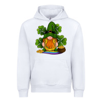 White st patricks day gnomes shamrock gold horseshoes rainbow Urban Hoodie - RanaPortraitStore