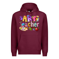 Burgundy art teacher Premium Hoodie - texasbilliewilder