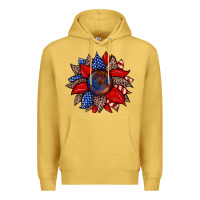Antique Gold American flag leopard sunflower Premium Hoodie - Zillion Design Studio