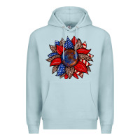 Blue Mist American flag leopard sunflower Premium Hoodie - Zillion Design Studio