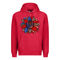 Cardinal American flag leopard sunflower Premium Hoodie - Zillion Design Studio