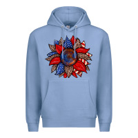Colony Blue American flag leopard sunflower Premium Hoodie - Zillion Design Studio