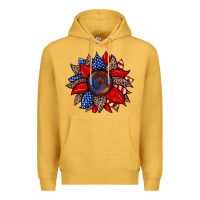 Mustard American flag leopard sunflower Premium Hoodie - Zillion Design Studio