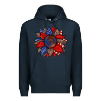 Navy American flag leopard sunflower Premium Hoodie - Zillion Design Studio