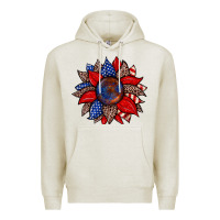 Oatmeal Heather American flag leopard sunflower Premium Hoodie - Zillion Design Studio