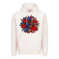 Pale Pink American flag leopard sunflower Premium Hoodie - Zillion Design Studio
