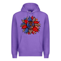 Purple American flag leopard sunflower Premium Hoodie - Zillion Design Studio