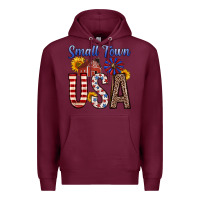 Burgundy small town usa Premium Hoodie - Zillion Design Studio