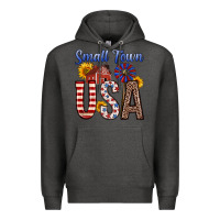 Charcoal Heather small town usa Premium Hoodie - Zillion Design Studio