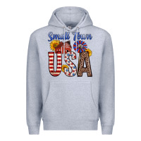 Heather Grey small town usa Premium Hoodie - Zillion Design Studio