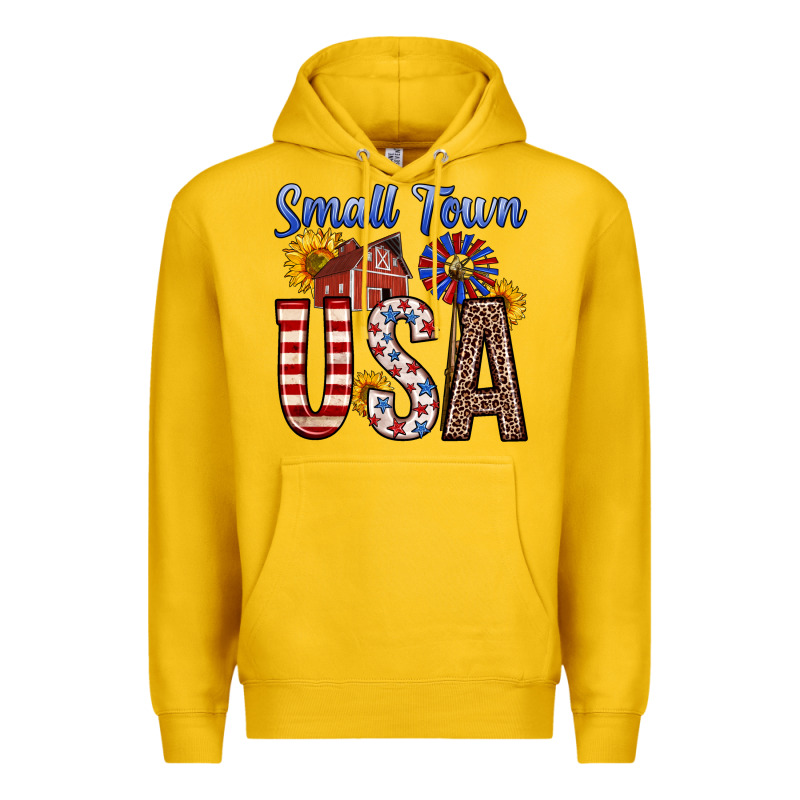Small Town Usa Premium Hoodie by Zillion Design Studio | Teevron