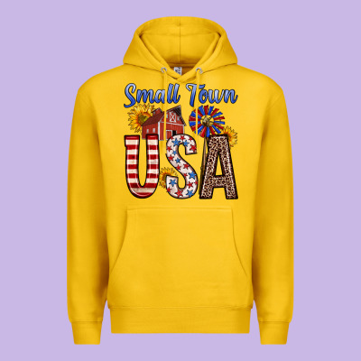 Small Town Usa Premium Hoodie Designed By Zillion Design Studio