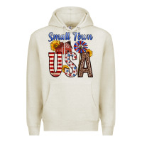 Oatmeal Heather small town usa Premium Hoodie - Zillion Design Studio