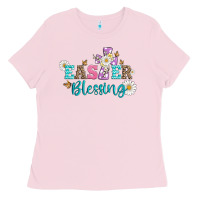 Bubblegum Pink easter blessing with  cross Ladies Tee - Artiststas