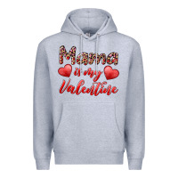 Heather Grey mama is my valentine Premium Hoodie - RanaPortraitStore