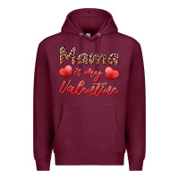 Burgundy mama is my valentine Premium Hoodie - RanaPortraitStore