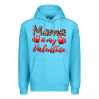 Ocean Blue mama is my valentine Premium Hoodie - RanaPortraitStore