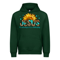 Forest Green jesus it s not religion it s a relationship Urban Hoodie - Zillion Design Studio
