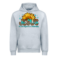 Heather Grey jesus it s not religion it s a relationship Urban Hoodie - Zillion Design Studio