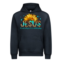 Navy jesus it s not religion it s a relationship Urban Hoodie - Zillion Design Studio