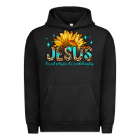 Pigment Black jesus it s not religion it s a relationship Urban Hoodie - Zillion Design Studio