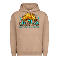 Pigment Burro jesus it s not religion it s a relationship Urban Hoodie - Zillion Design Studio