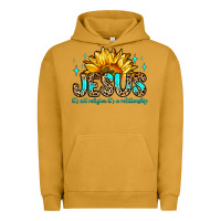 Pigment Peanut Butter jesus it s not religion it s a relationship Urban Hoodie - Zillion Design Studio