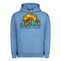 Pigment Pebble Blue jesus it s not religion it s a relationship Urban Hoodie - Zillion Design Studio