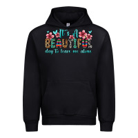 Black it s a beautiful day to leave me alone Urban Hoodie - Zillion Design Studio