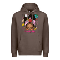 Coffee afro messy bun teacherlife Premium Hoodie - texasbilliewilder