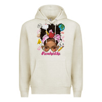 Oatmeal Heather afro messy bun teacherlife Premium Hoodie - texasbilliewilder