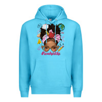 Ocean Blue afro messy bun teacherlife Premium Hoodie - texasbilliewilder