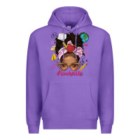 Purple afro messy bun teacherlife Premium Hoodie - texasbilliewilder