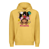 Antique Gold afro messy bun teacherlife Premium Hoodie - texasbilliewilder