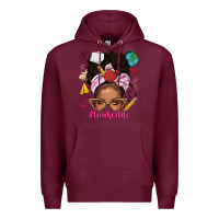 Burgundy afro messy bun teacherlife Premium Hoodie - texasbilliewilder