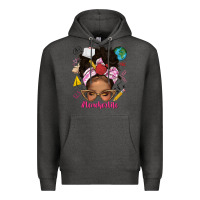 Charcoal Heather afro messy bun teacherlife Premium Hoodie - texasbilliewilder