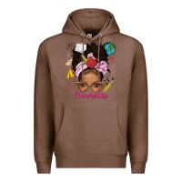 Chestnut afro messy bun teacherlife Premium Hoodie - texasbilliewilder