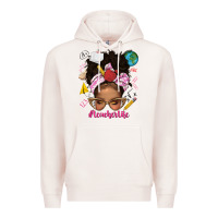 Pale Pink afro messy bun teacherlife Premium Hoodie - texasbilliewilder