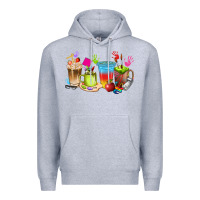 Heather Grey art teacher coffee cups Premium Hoodie - texasbilliewilder