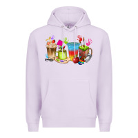 Lilac art teacher coffee cups Premium Hoodie - texasbilliewilder