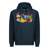 Navy art teacher coffee cups Premium Hoodie - texasbilliewilder