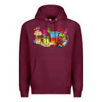 Burgundy art teacher coffee cups Premium Hoodie - texasbilliewilder