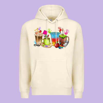 Art Teacher Coffee Cups Premium Hoodie Designed By Texasbilliewilder
