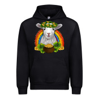 Black st patricks day baby sheep shamrocks gold rainbow Urban Hoodie - RanaPortraitStore